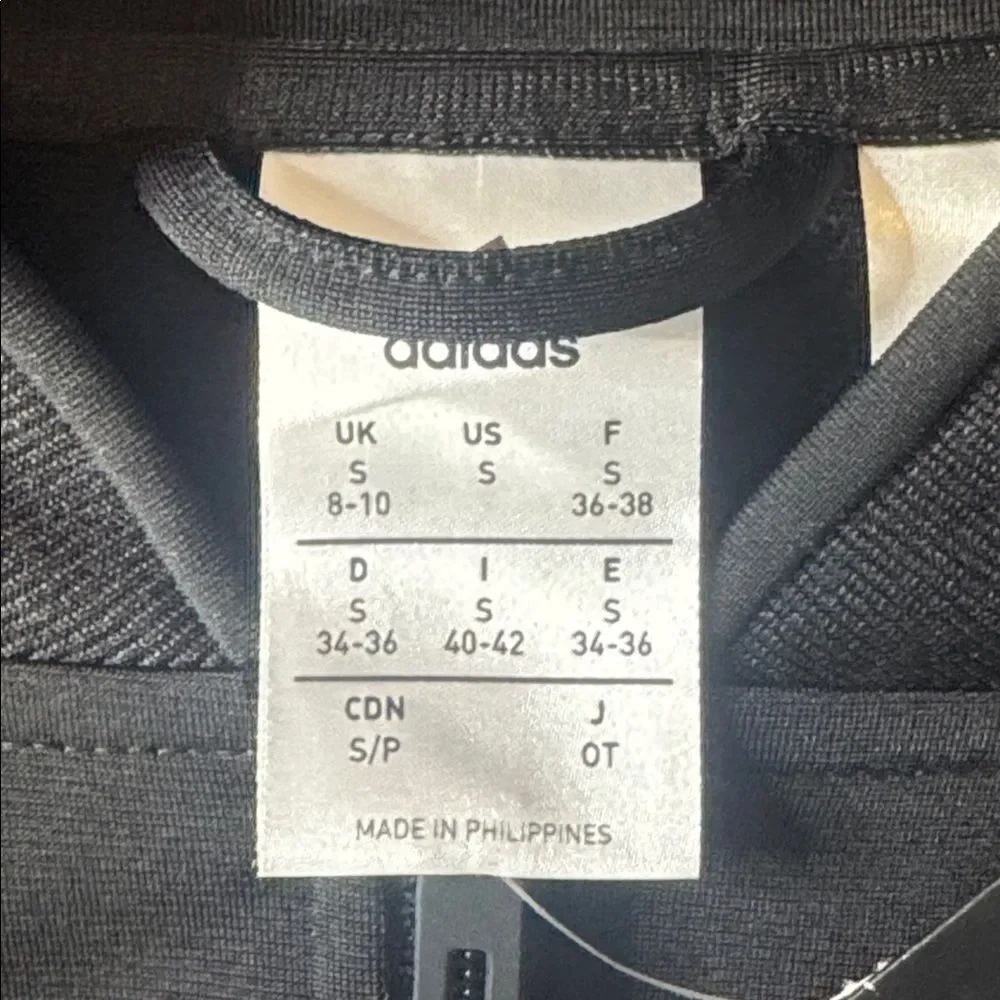 Women’s Adidas Black Sport Jacket Full Zip Small RARE Sample Tag NWT